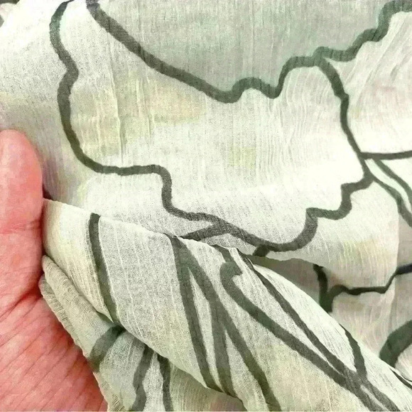 BANDOLERA Boho  Floral Pastel Green Pattern Cottagecore High Waisted Midi Skirt. - Picture 5 of 11